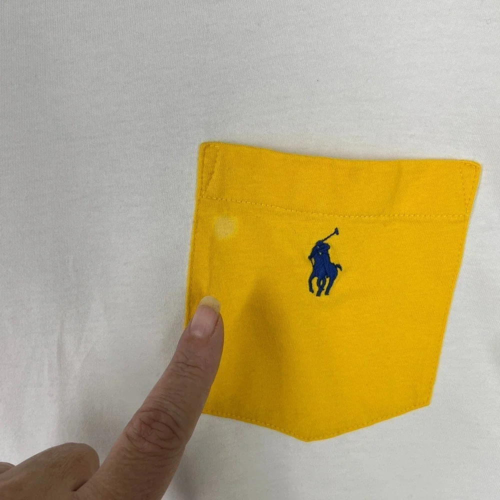 Polo Ralph Lauren Pocket Tee Shirt Men 2XB Colorblock Logo Casual Streetwear‎